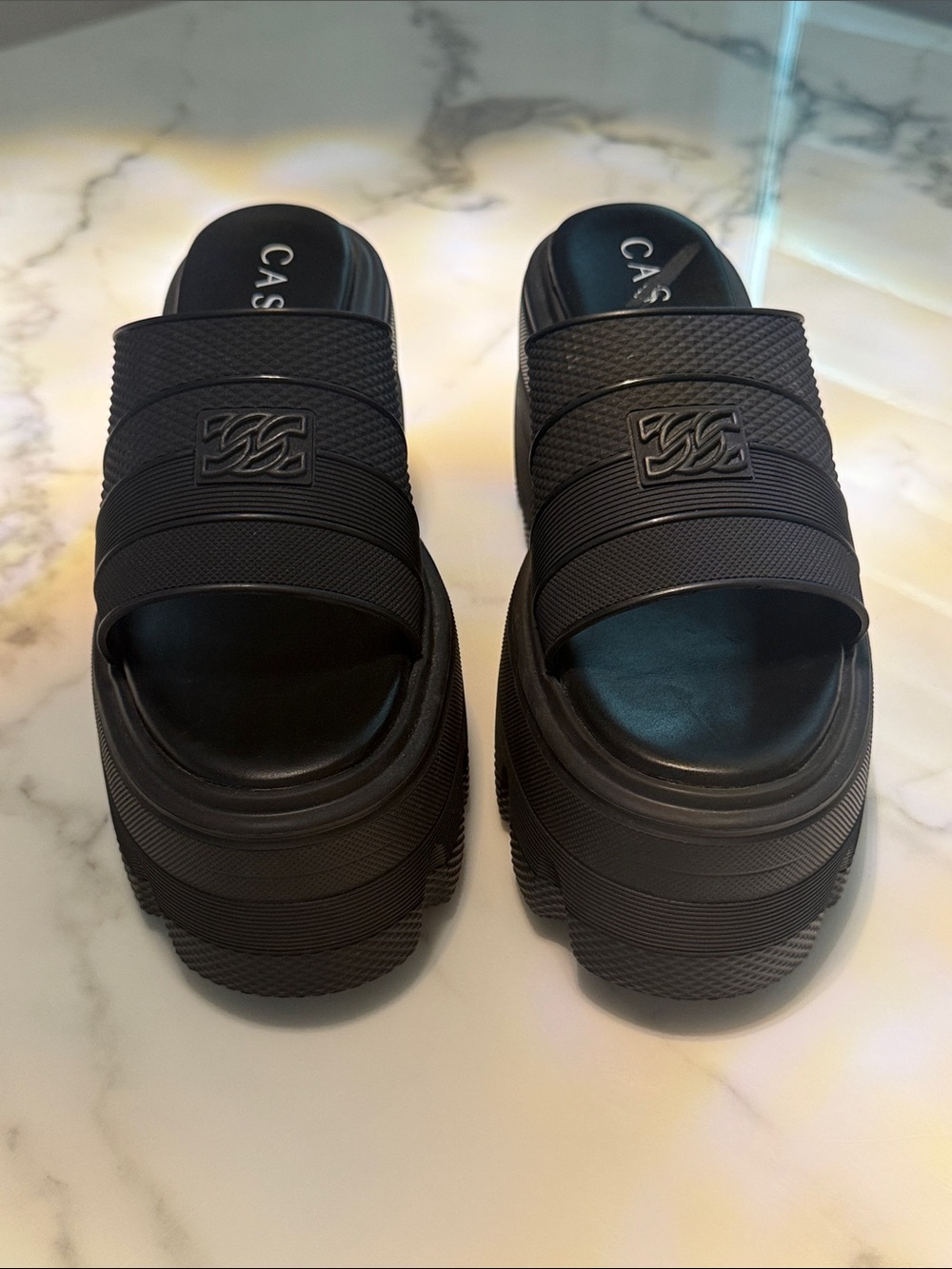 Casadei New Collection Platform Slide Sandals